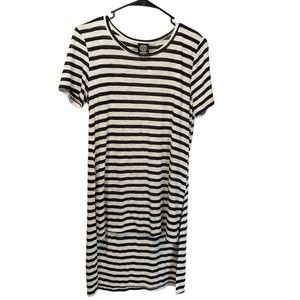 Babeau Hi Low Short Sleeve Tunic, Size XS, Black and White